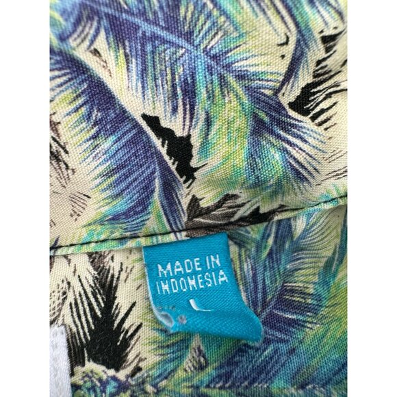 Vintage Tori Richard Uniforms Men Hawaiian Shirt Palm Trees Button Up Large L - Picture 4 of 6